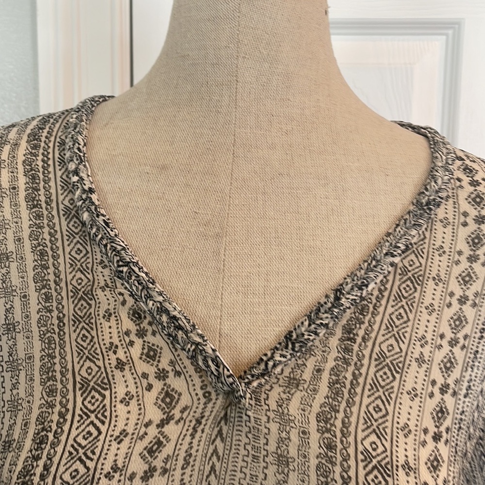 Lucky Brand blouse long sleeve sheer top black white Women’s size small S shirt - Picture 2 of 7